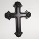 Croix murale bois noire