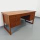 Double-sided executive desk sled legs vintage Scandinavian style in teak from the 60s