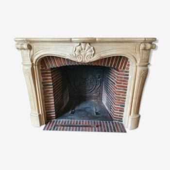 Fireplace in Stone of Comblanchien Louis XV Style