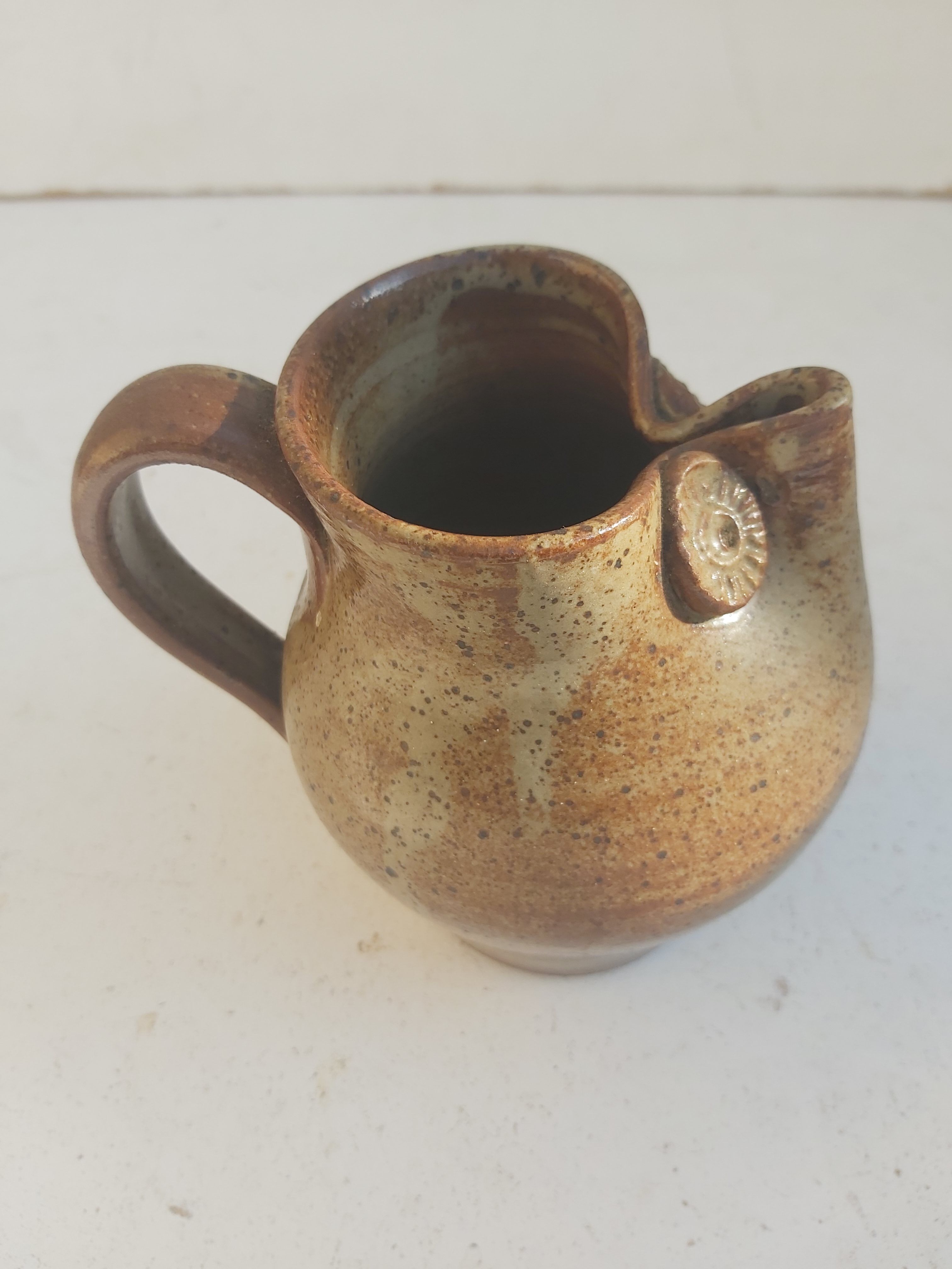 Pitcher zoomorphic sandstone vintage owl