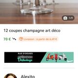 12 vintage champagne glasses