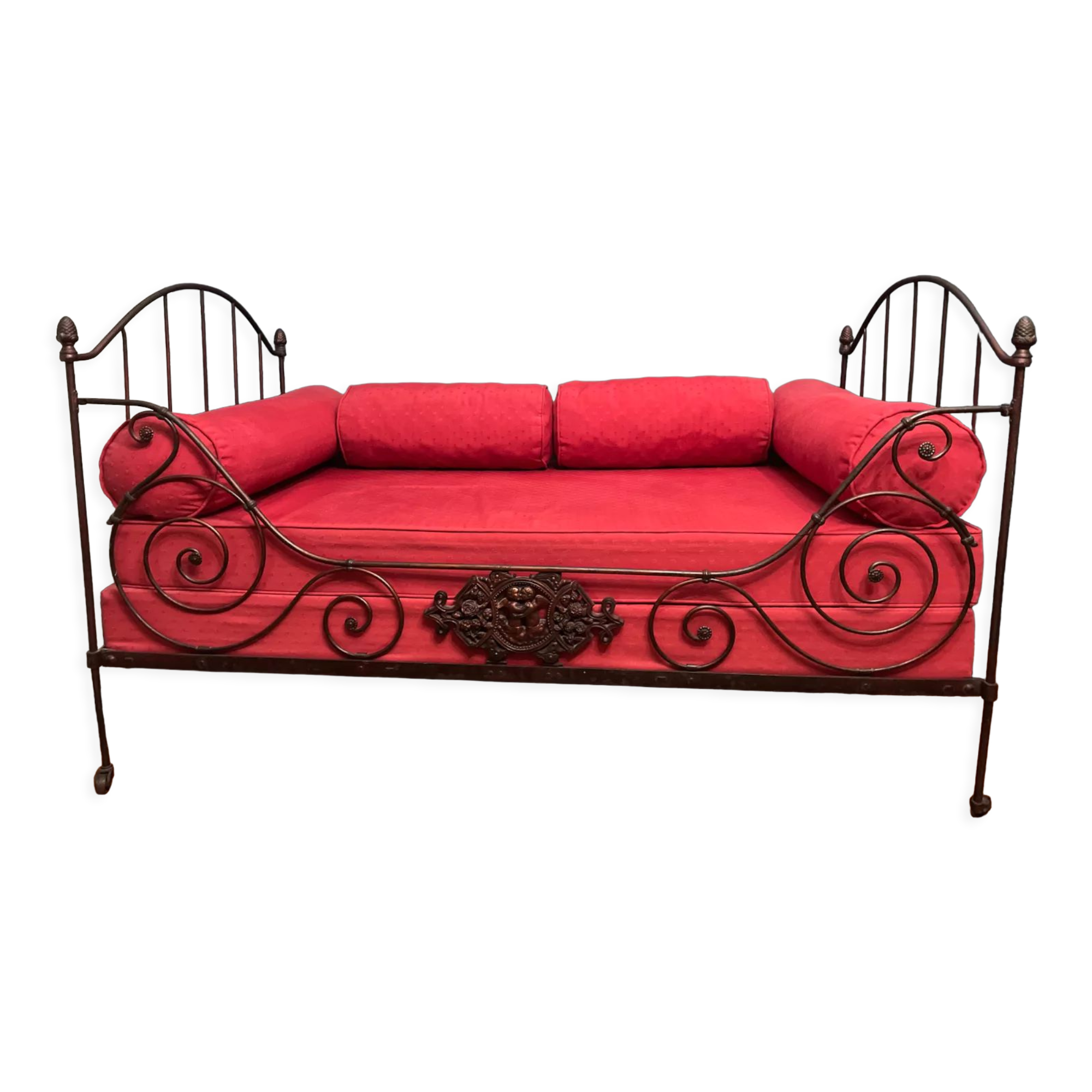 Lit banquette en fer forgé