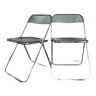 Pair of transparent blue plia chairs by Giancarlo Piretti for Castelli - Italy 1960