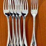 Christofle perles ,6 fourchettes de table 20,5 cm très bon état