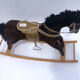 Vintage Mid-Century Wooden Rocking Horse Circa 1960s, Stuffed With Straw
