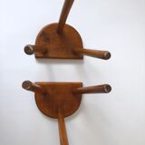 Paire tabourets de ferme tripodes vintage