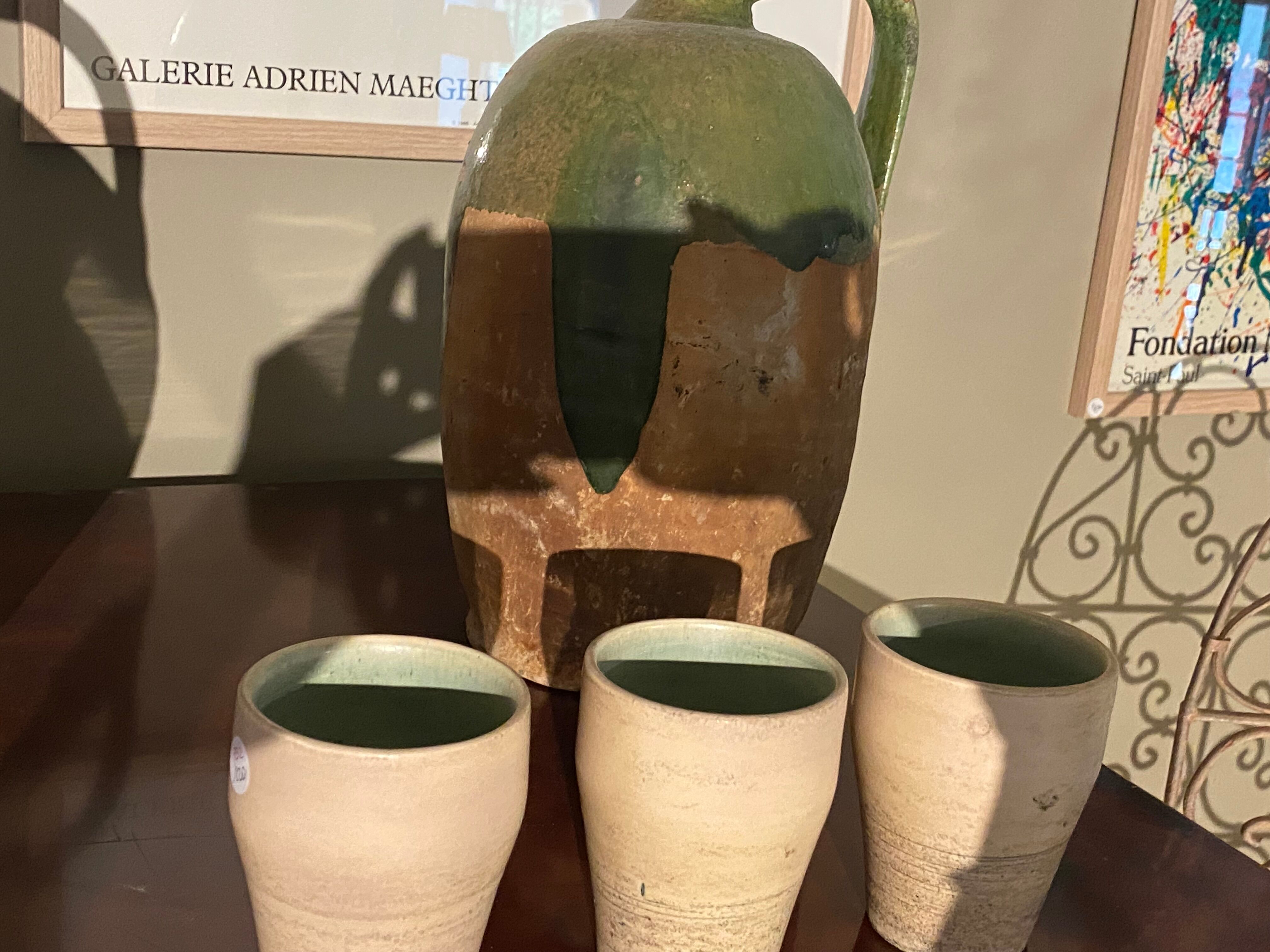 Lot de trois verres en céramiques Jacques Blin