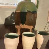 Set of three Jacques Blin ceramic glasses