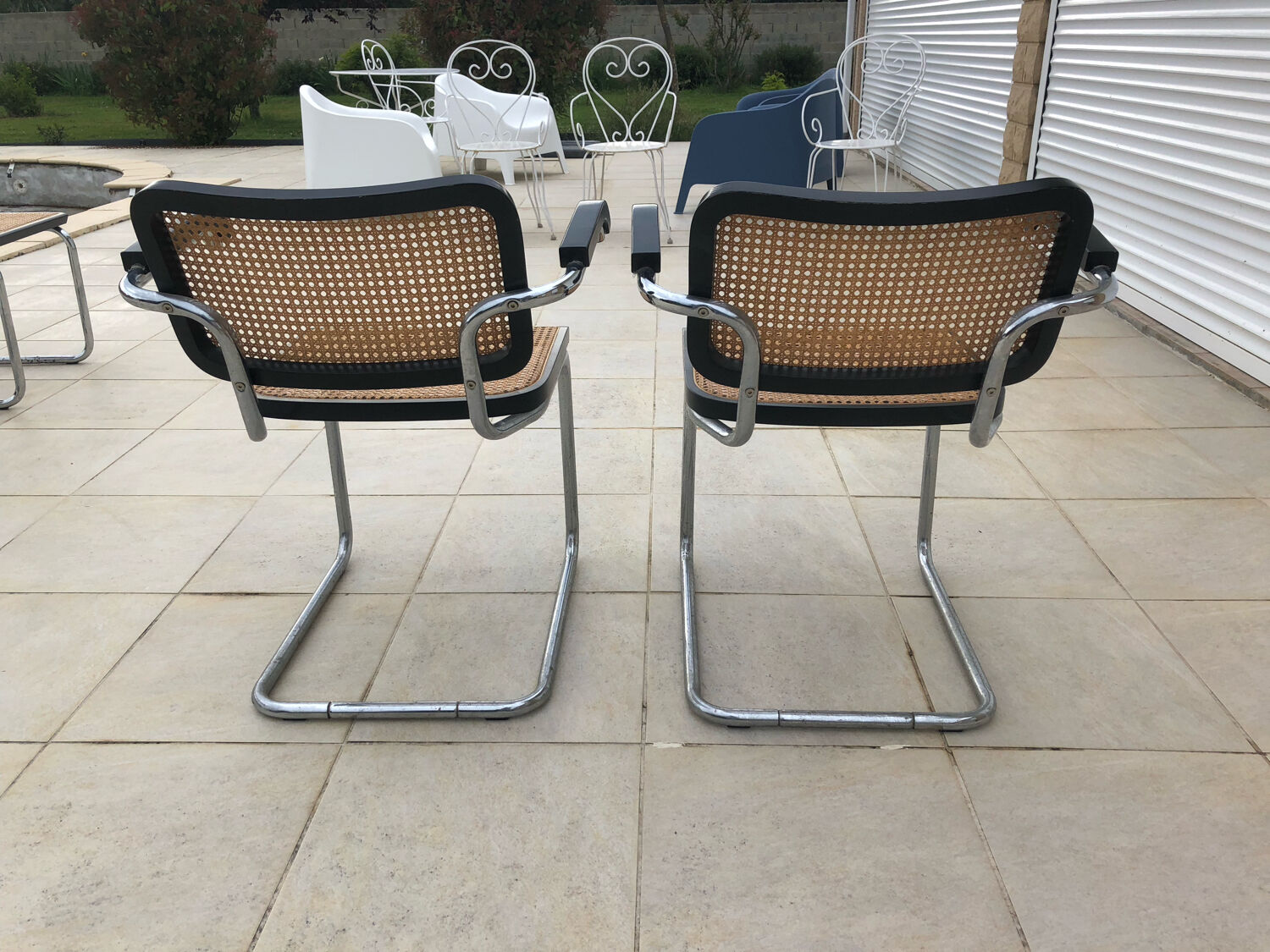 Suite of 6 chairs and armchairs Marcel Breuer B32 B64