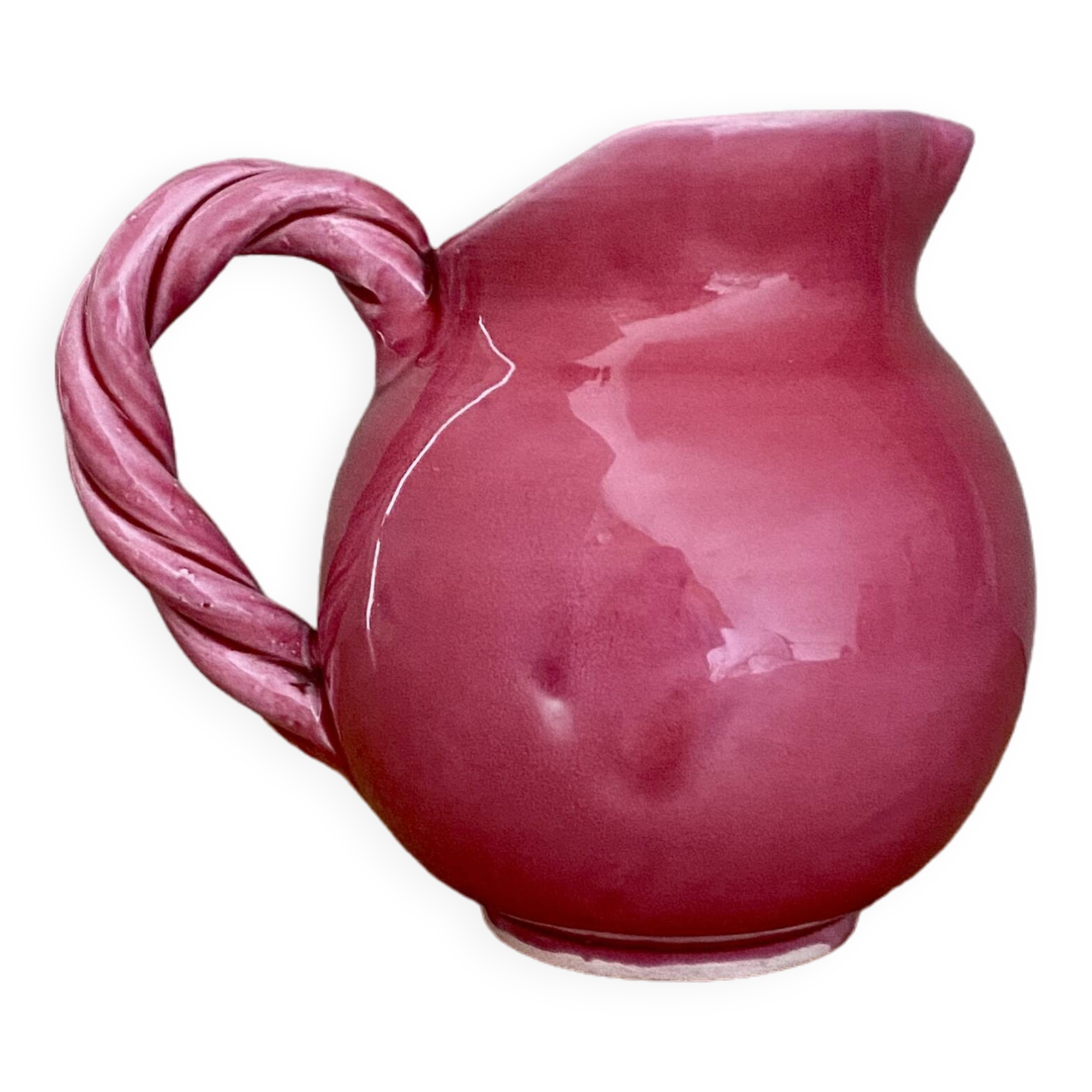 Vintage pink ceramic pitcher Vallauris