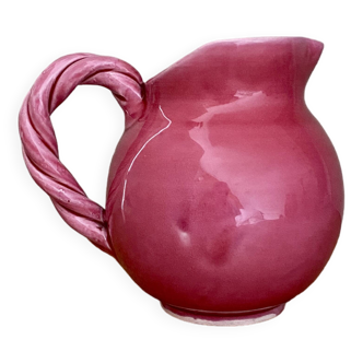 Vintage pink ceramic pitcher Vallauris