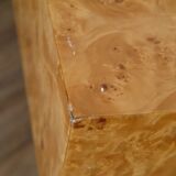 Wooden coffee table and elm magnifying glass 1970