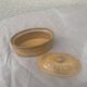 Old terrine in glazed stoneware and floral decoration mustard yellow slip