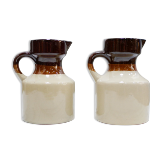Pair of vintage stoneware pots