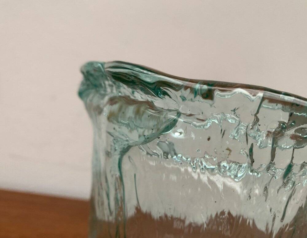 Vintage Scandinavian frosted glass bowl, 1970s