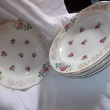 Lot of 5 hollow plates luneville pink model