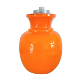 Ceiling lamp orange glass, opaline glass, year 1970s