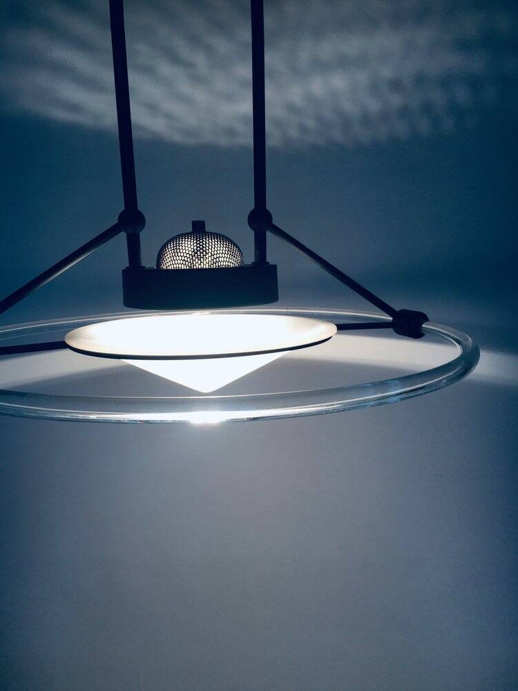 Black pendant lamp, 1980s