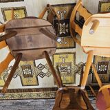 Set of 6 mismatched Baumann style bistro chairs from the 1970s
