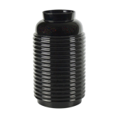 Vase moderniste art deco en verre noir
