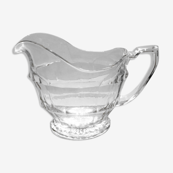 Vintage-faced transparent glass pitcher