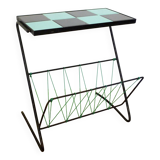 Damier magazine rack trolley