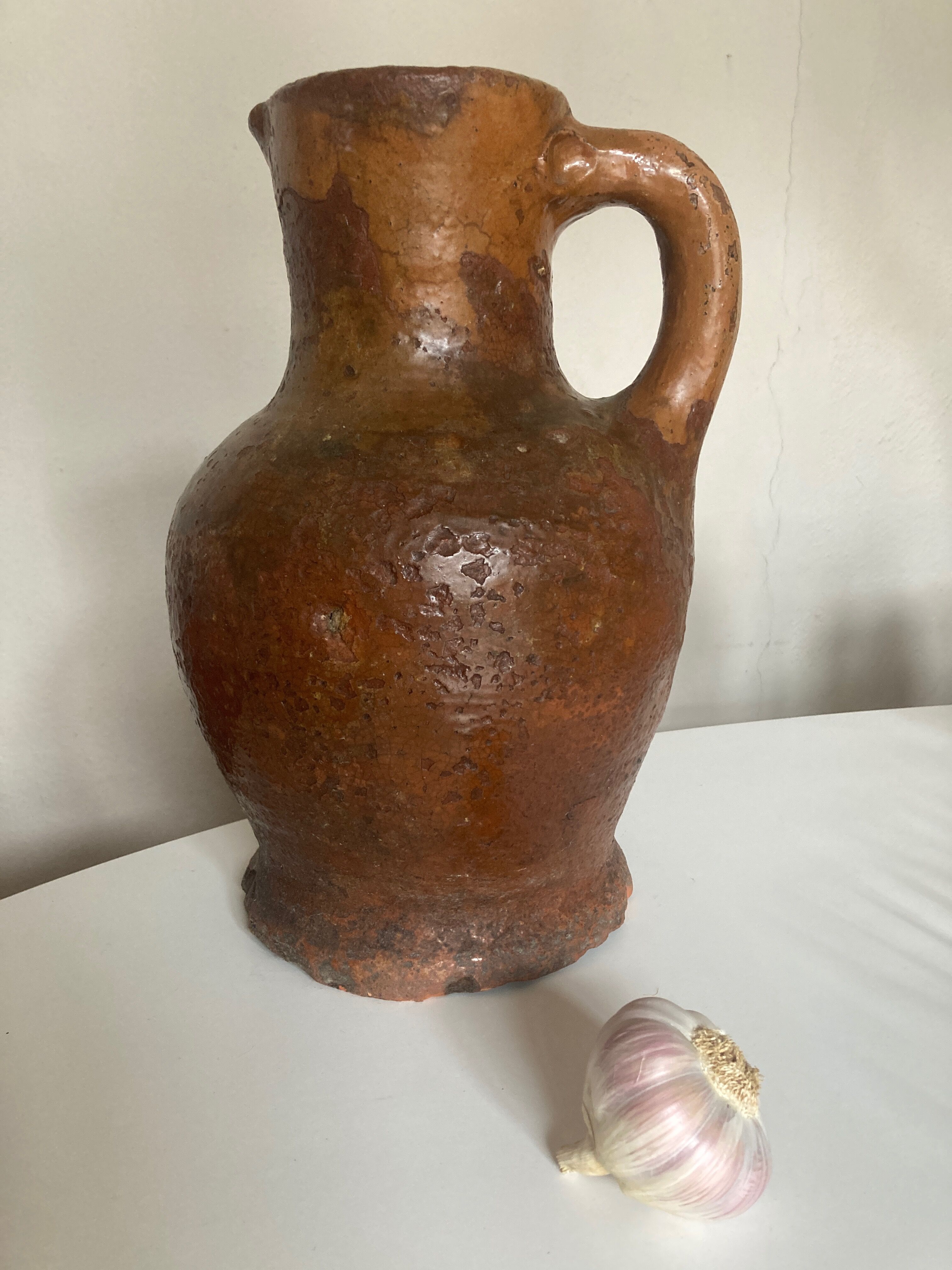 Farm pitcher late 19th in terracotta folk arts XXXL