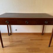 Louis XVI style flat desk "Coubertin" in mahogany reissue by Grange