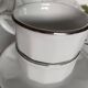 Apilco white and silver coffee maker and bistro cups, vintage French