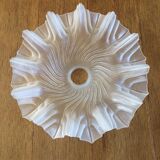 White opaque glass skirted lampshade