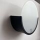 Pair of vintage geometric wall lights, black metal and sandblasted glass, Delmas France 1970