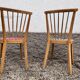 Paire de chaises scandinave bleu et rouge