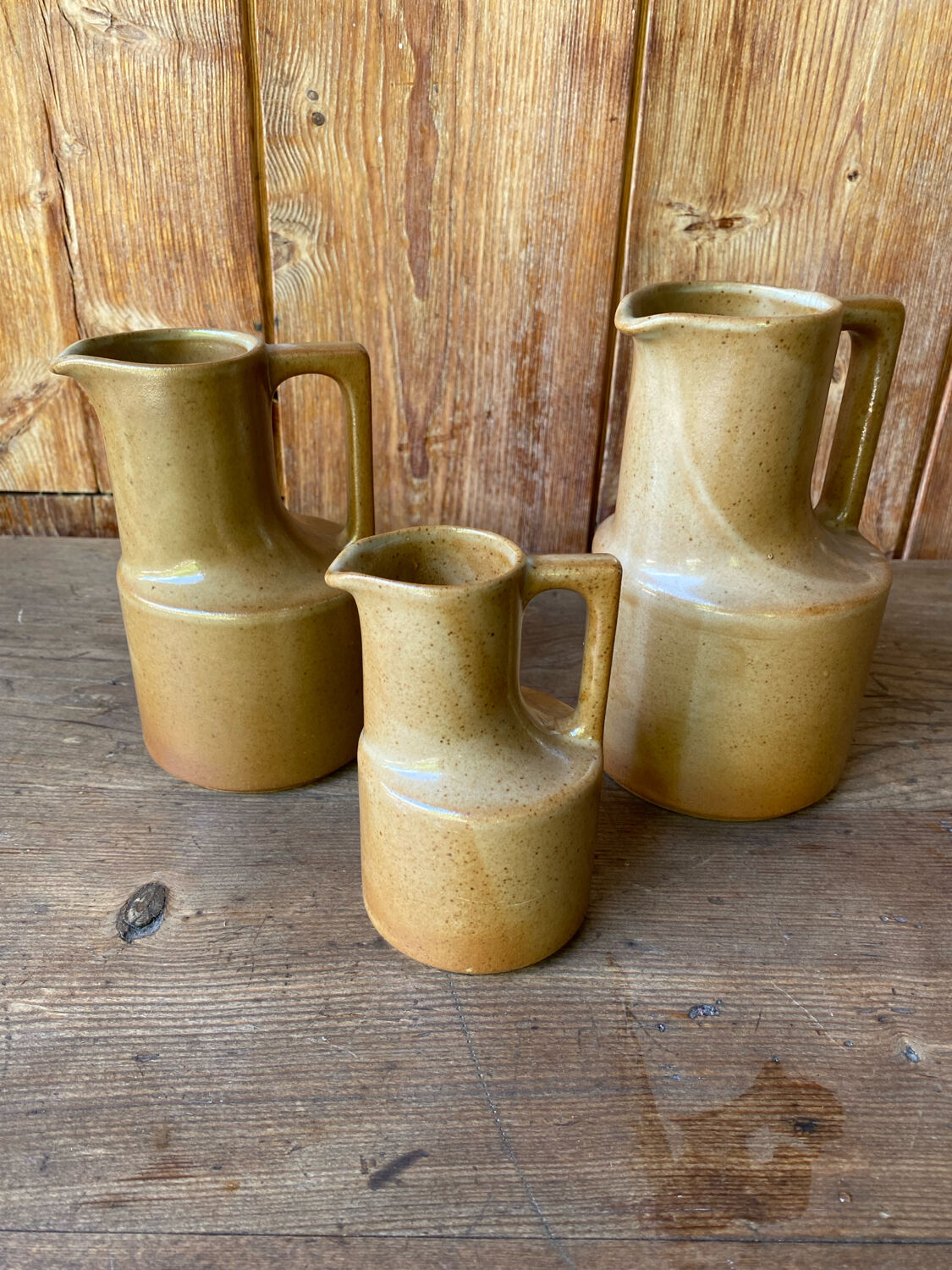 Set of 3 stoneware jugs from Brenne