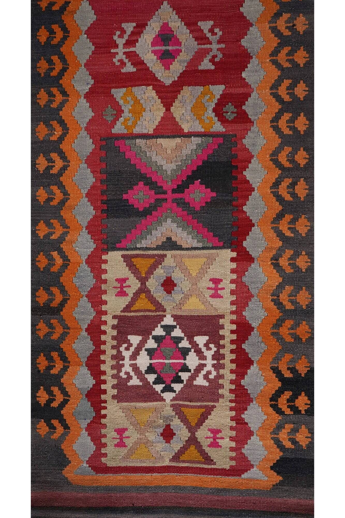 Vintage Turkish hallway rug 87x510 cm