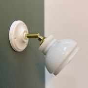 Vintage wall lamp shade in white opaline