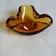 Murano style amber glass ashtray