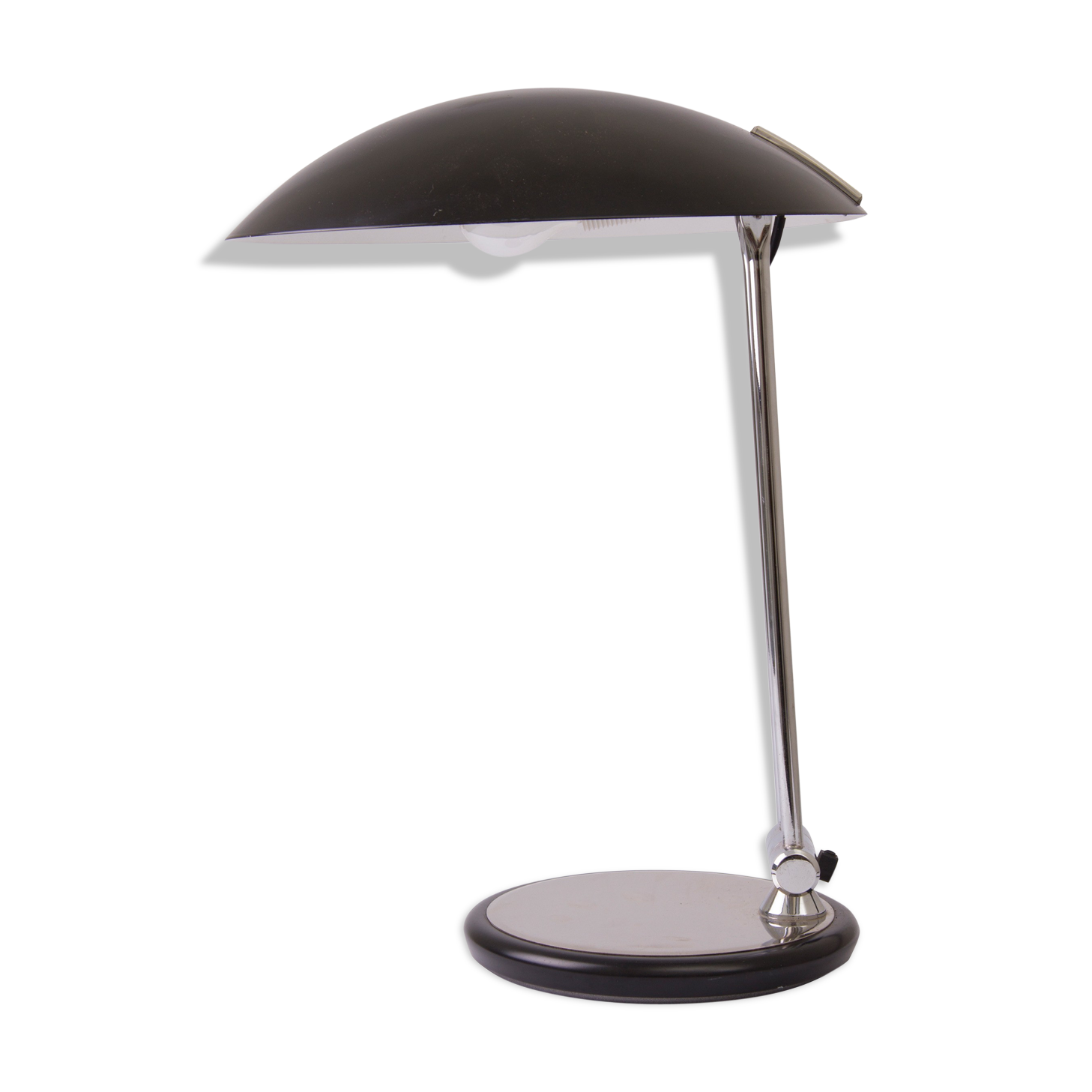 Midcentury black & chrome canopy lamp