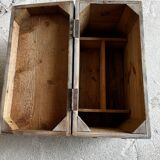 Patinated green wooden chest