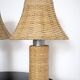 Pair of large Scandinavian rattan lamps from the 80s