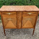 Marquetry and marble sideboard