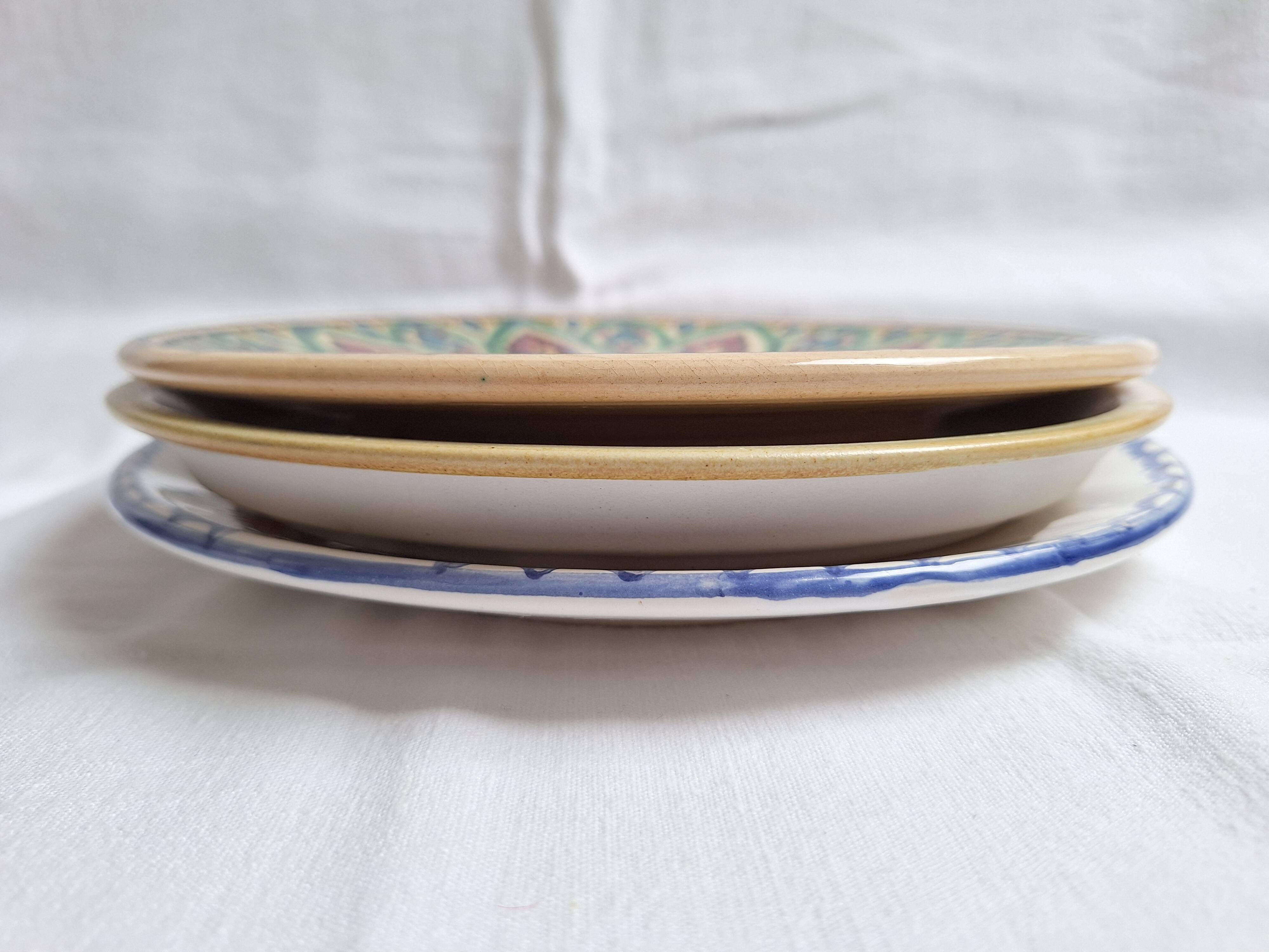 Henriot flat plates, hand-painted