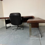 Vintage Danish design mid century wood steel Sibast executive desk