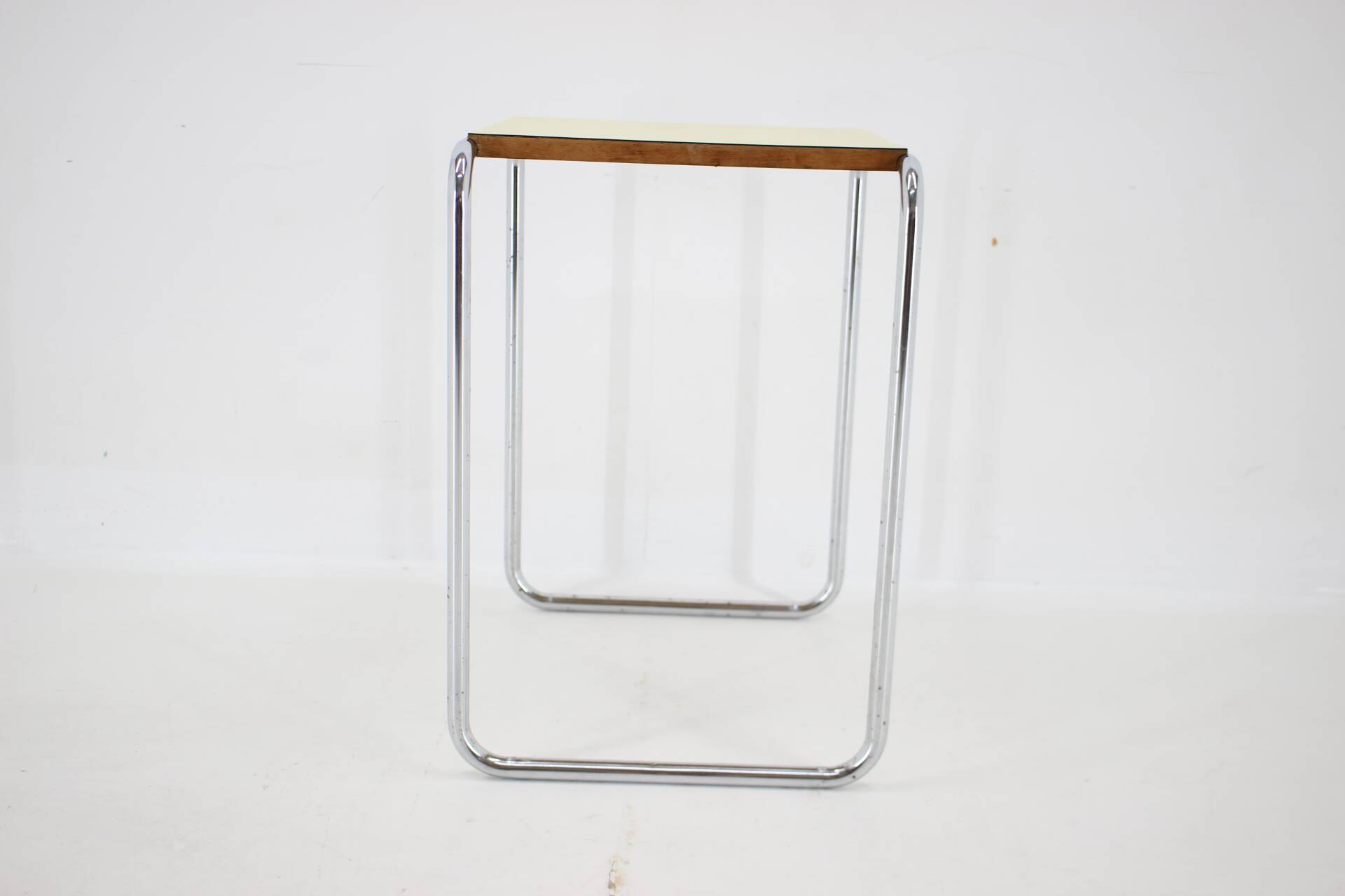 1960s tubular chrome plated side table, czechoslovakia