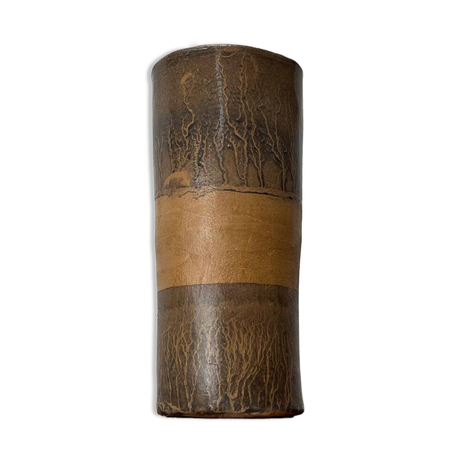 Vintage German brutalist studio pottery vase, 1979