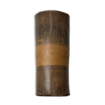 Vintage German brutalist studio pottery vase, 1979