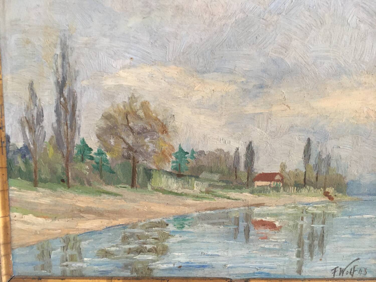 Old painting Riverside.