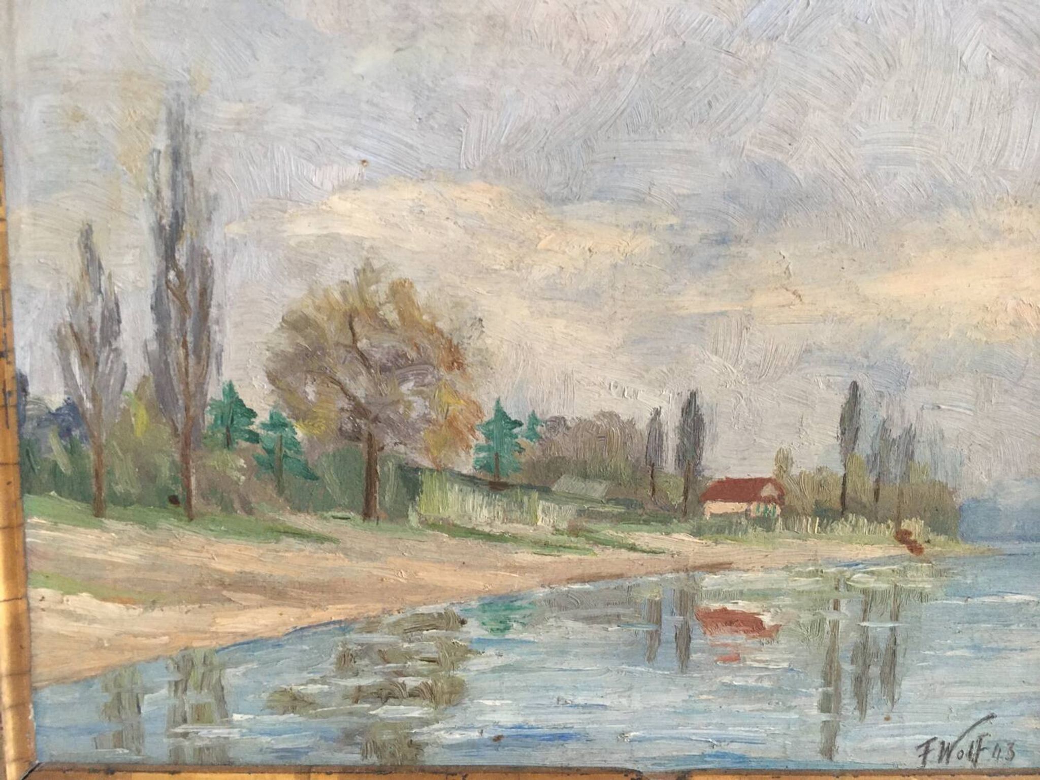 Old painting Riverside.