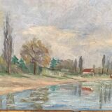 Old painting Riverside.