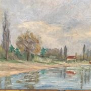 Old painting Riverside.