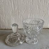Vintage chiseled glass candy dish